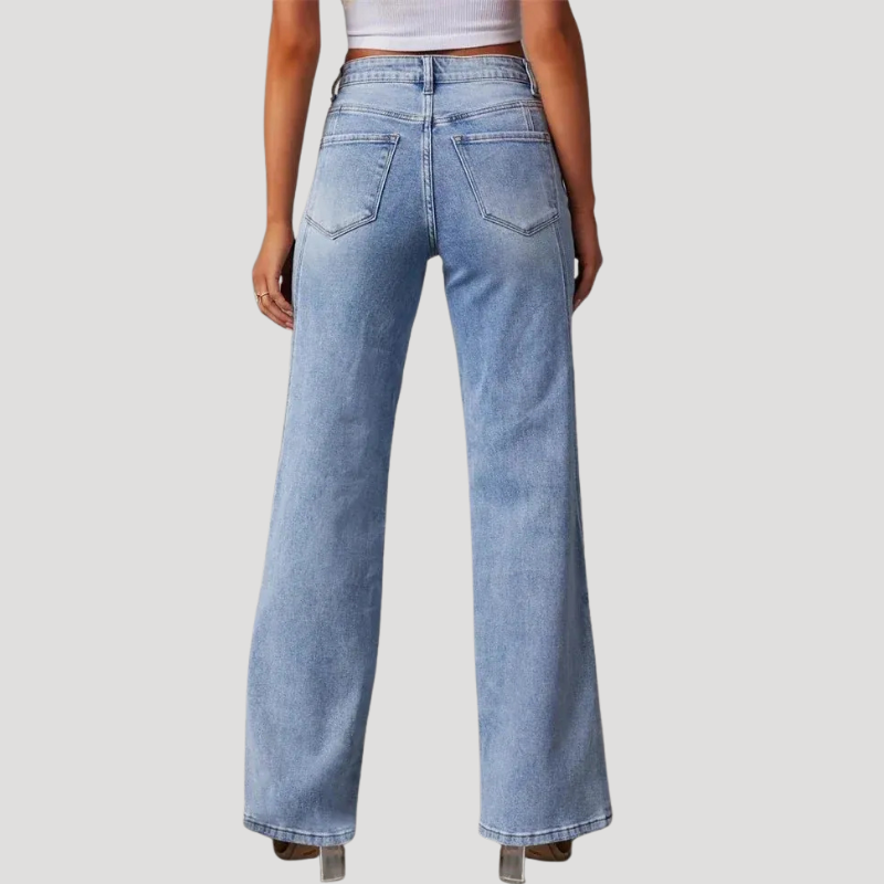 Women's Wide Leg High Waisted Jeans Loose Fit Denim Pants