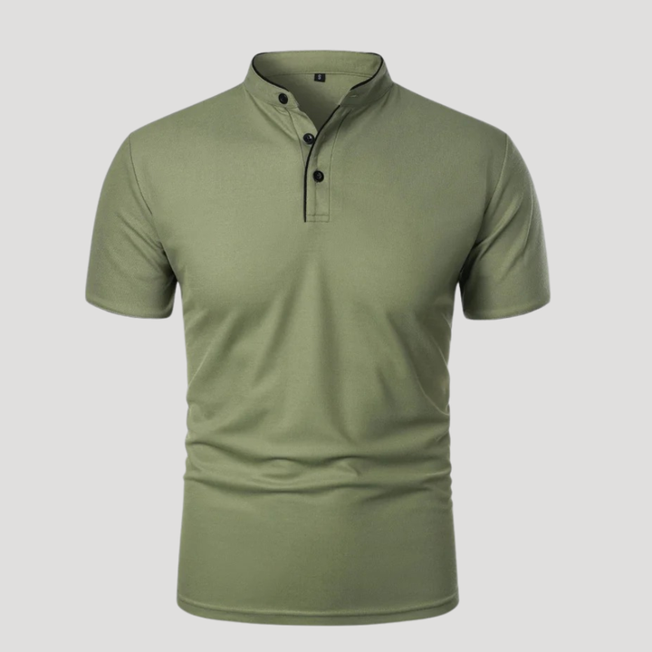 Men's Polo Shirt Mandarin Collar Short Sleeve Casual Golf Tee