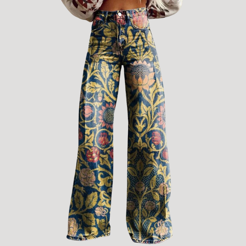 Women's Floral Wide Leg Palazzo Pants High Waisted Loose Fit