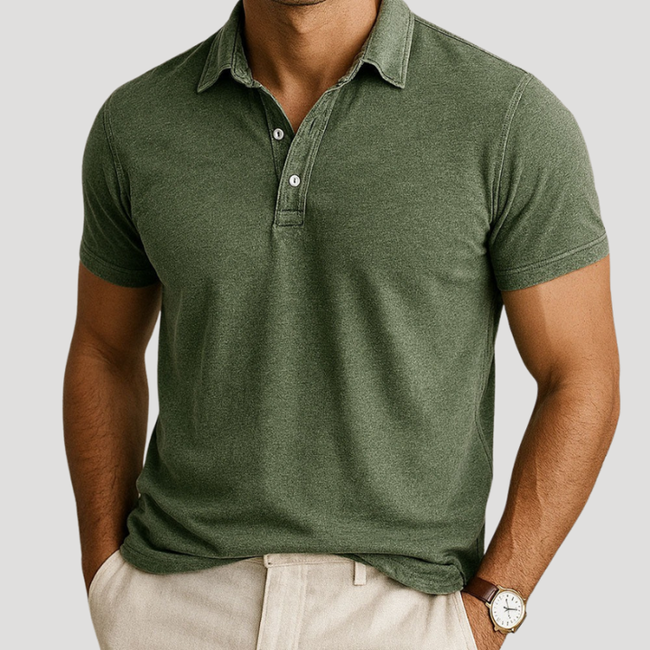 Men's Polo Shirt Regular Fit Plain Collared Short Sleeve