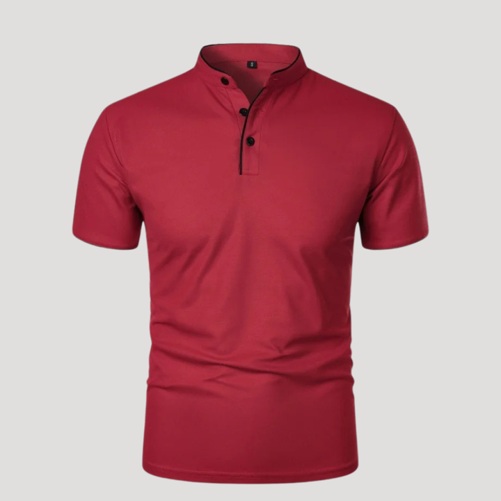 Men's Polo Shirt Mandarin Collar Short Sleeve Casual Golf Tee