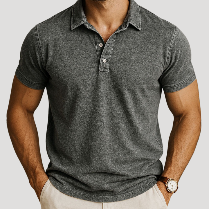Men's Polo Shirt Regular Fit Plain Collared Short Sleeve