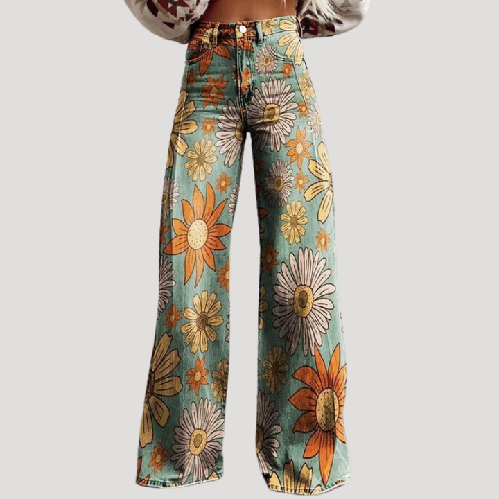 Women's Floral Wide Leg Palazzo Pants High Waisted Loose Fit