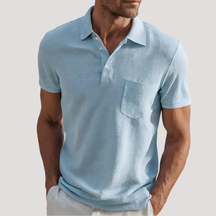 Men's Polo Shirt Pocket Collared Shirt Short Sleeve