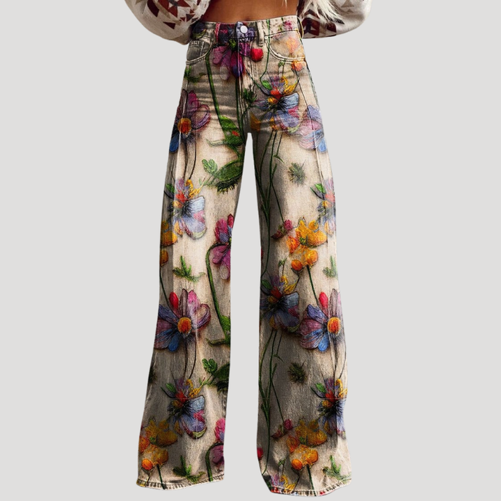 Women's Floral Wide Leg Palazzo Pants High Waisted Loose Fit