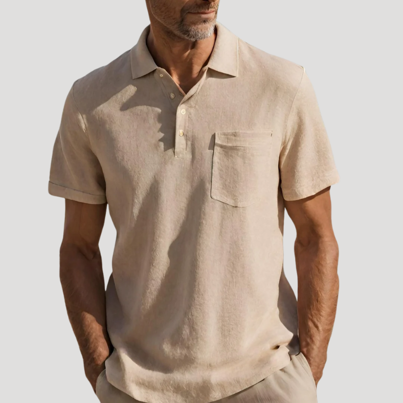 Men's Polo Shirt Pocket Collared Shirt Short Sleeve