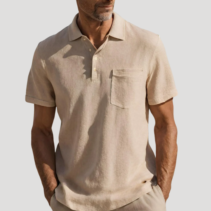 Men's Polo Shirt Pocket Collared Shirt Short Sleeve
