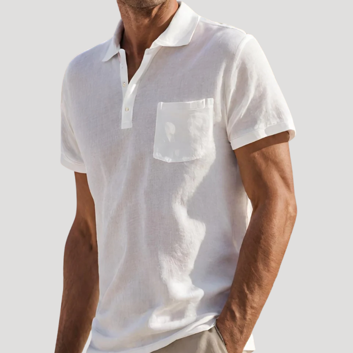 Men's Polo Shirt Pocket Collared Shirt Short Sleeve