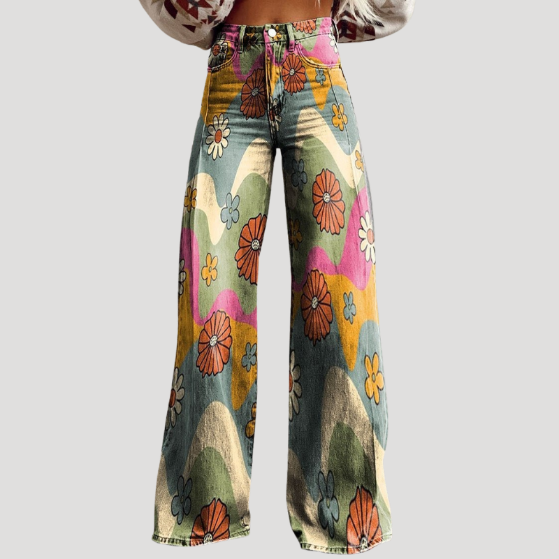 Women's Floral Wide Leg Palazzo Pants High Waisted Loose Fit