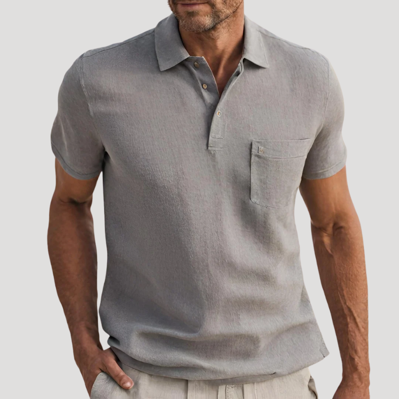 Men's Polo Shirt Pocket Collared Shirt Short Sleeve