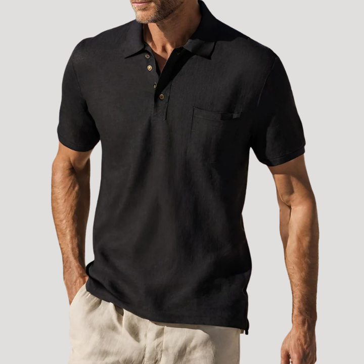 Men's Polo Shirt Pocket Collared Shirt Short Sleeve