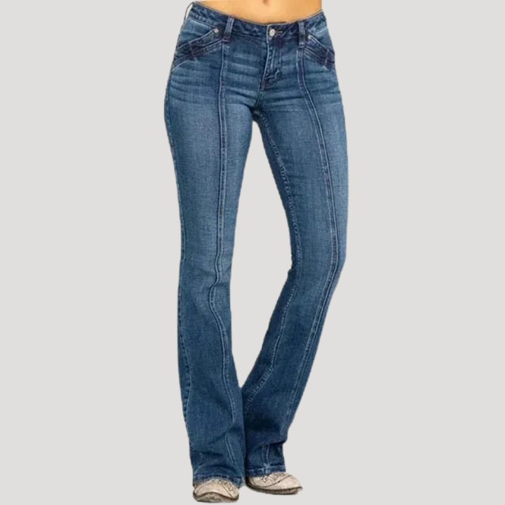 Women's Bootcut High Waisted Jeans Slim Fit Stretch Denim