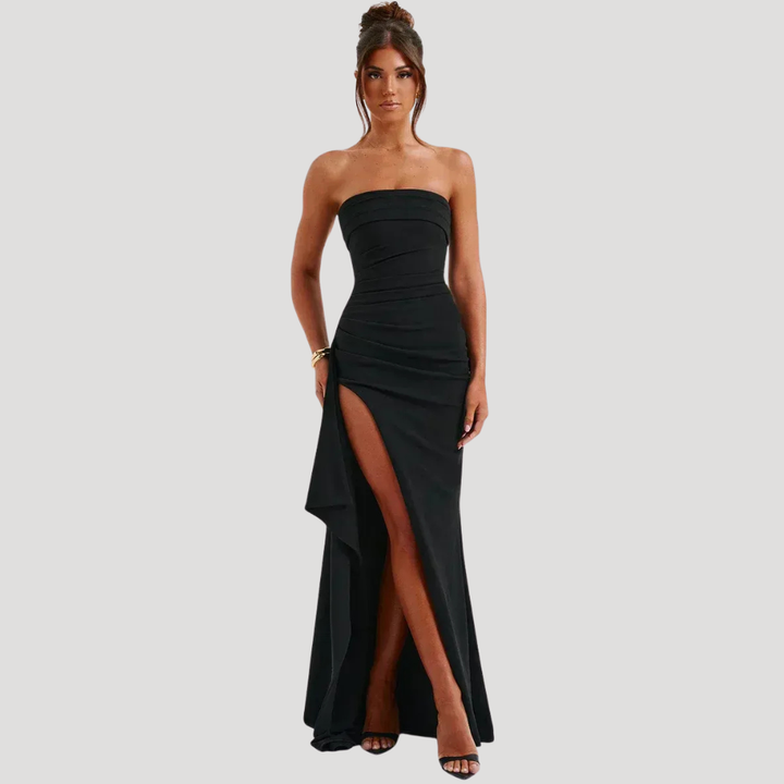 Women's Long Dress Maxi Strapless Bodycon Split Formal Gown
