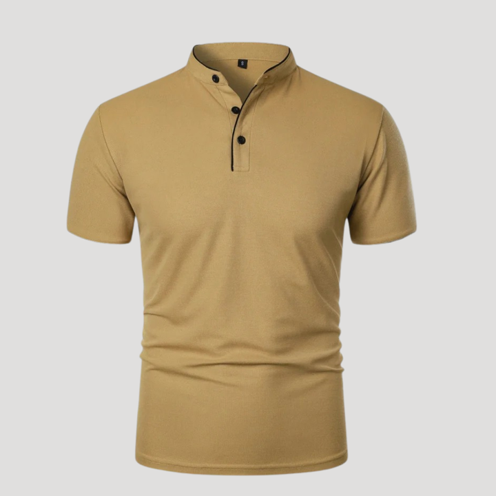 Men's Polo Shirt Mandarin Collar Short Sleeve Casual Golf Tee
