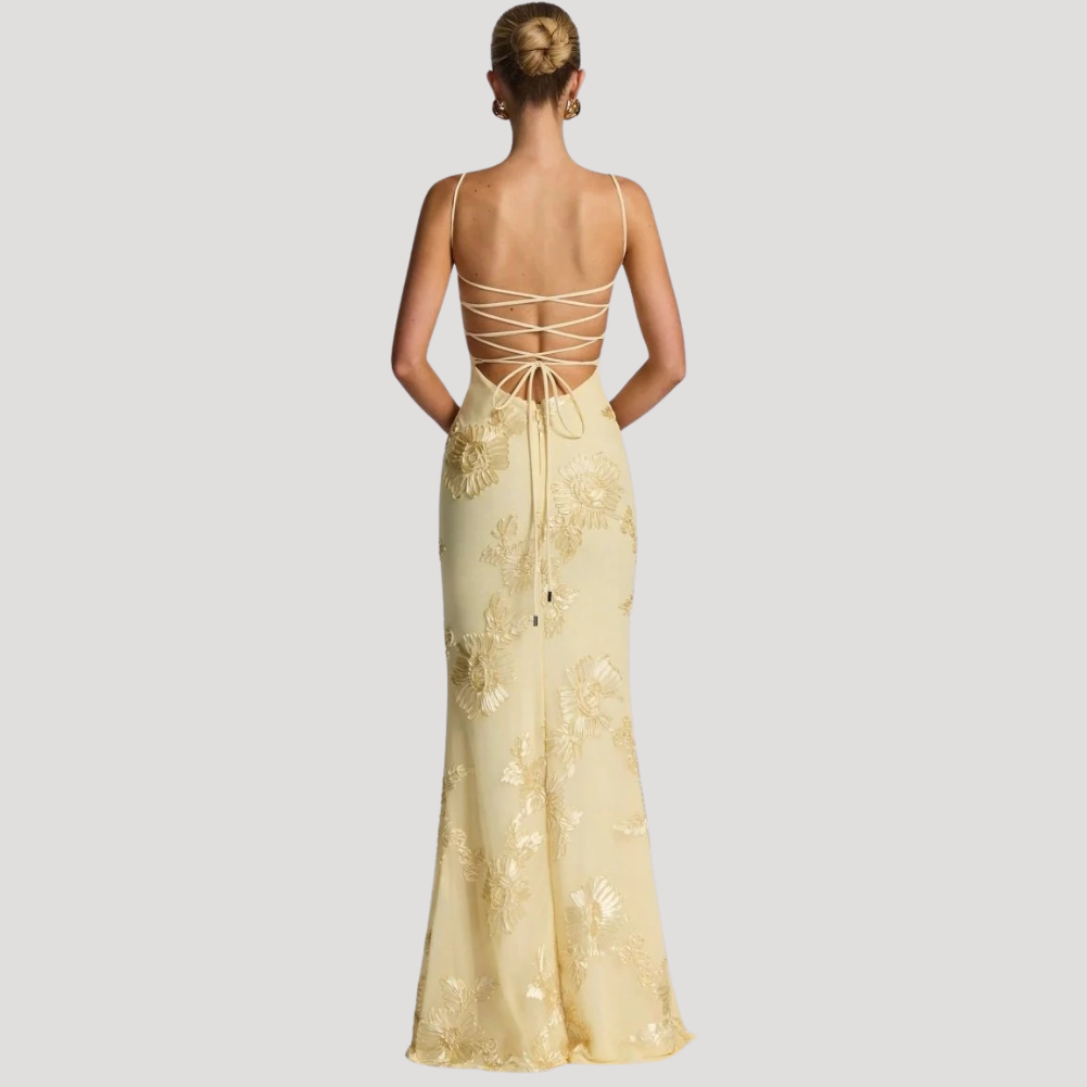 Women's Long Dress Lace Strapless Bustier Bodycon Mermaid Fit