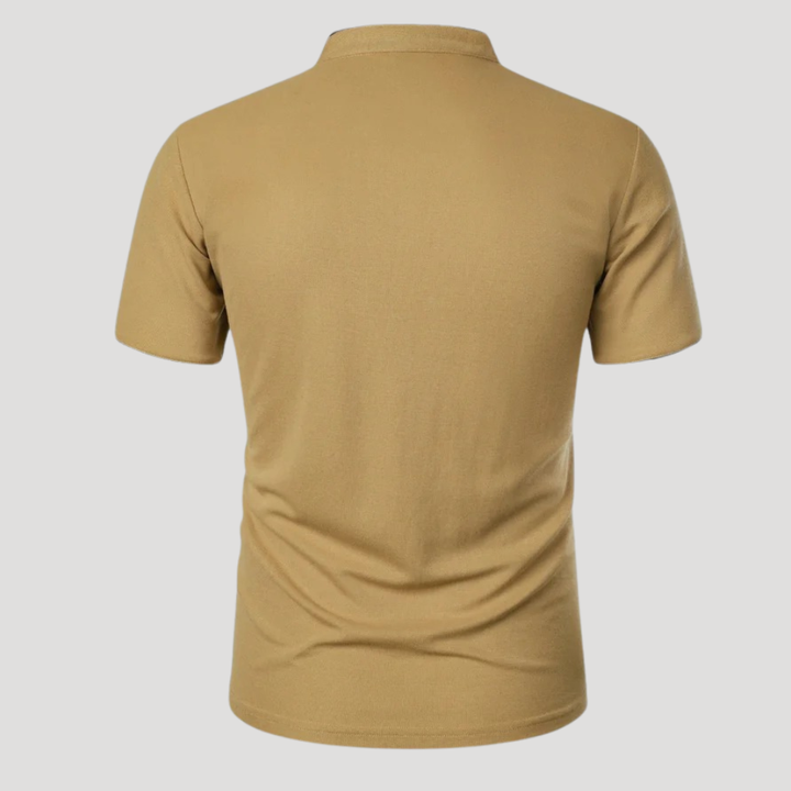 Men's Polo Shirt Mandarin Collar Short Sleeve Casual Golf Tee