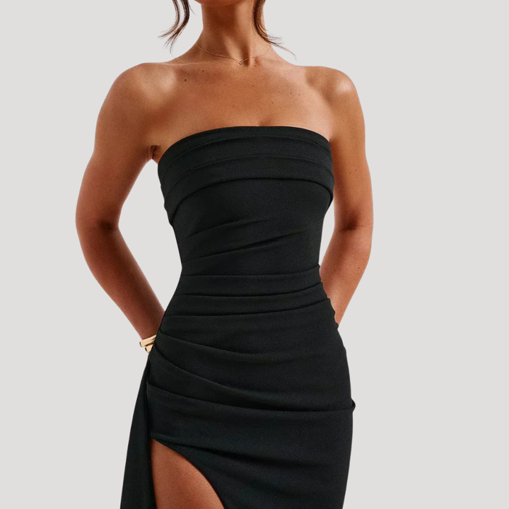 Women's Long Dress Maxi Strapless Bodycon Split Formal Gown