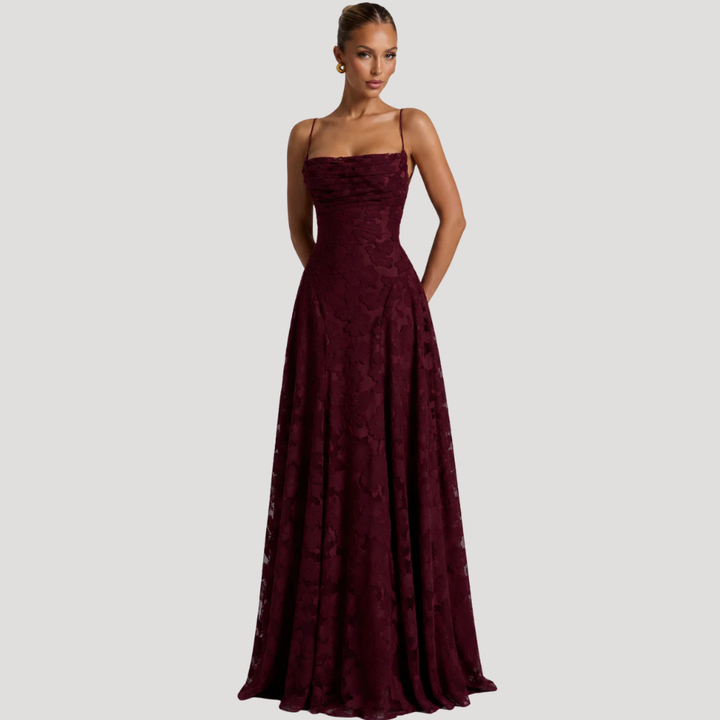 Women's Long Dress Maxi Lace Spaghetti Strap A Line Formal Occasion