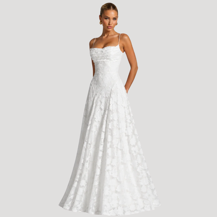 Women's Long Dress Maxi Lace Spaghetti Strap A Line Formal Occasion