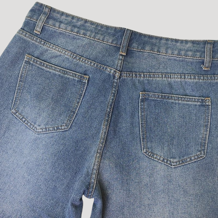 Women's Baggy Wide Leg Mid Waist Jeans Loose Fit Denim Pants