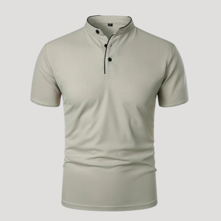 Men's Polo Shirt Mandarin Collar Short Sleeve Casual Golf Tee