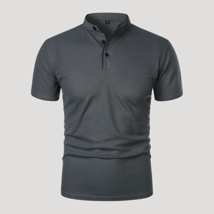 Men's Polo Shirt Mandarin Collar Short Sleeve Casual Golf Tee