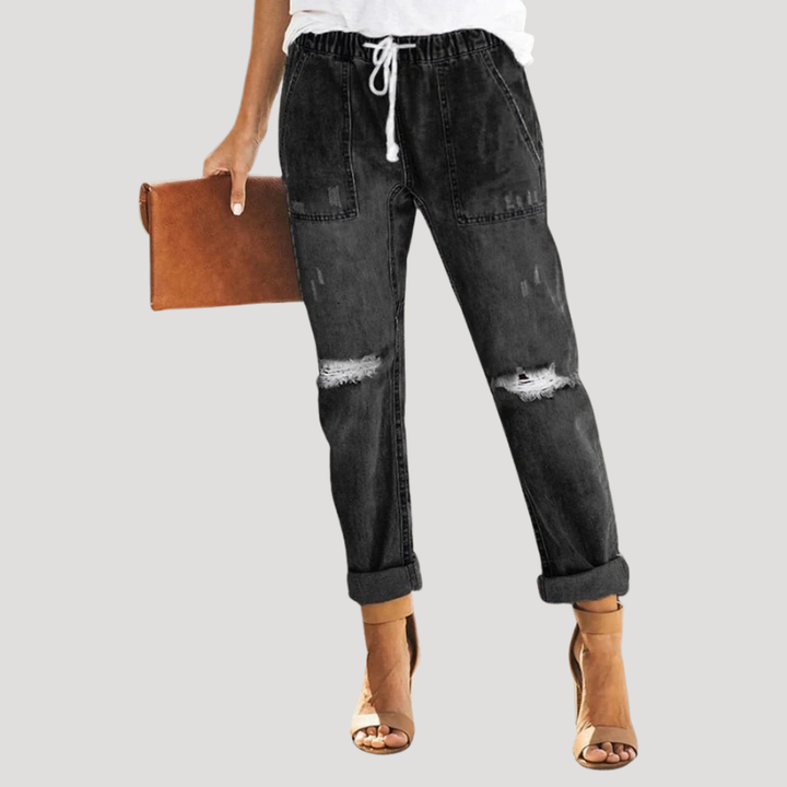 Women's Boyfriend High Waisted Ripped Jeans Distressed Loose Fit