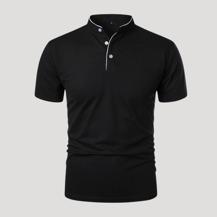 Men's Polo Shirt Mandarin Collar Short Sleeve Casual Golf Tee