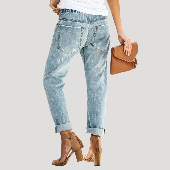 Women's Boyfriend High Waisted Ripped Jeans Distressed Loose Fit