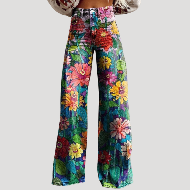 Women's Floral Wide Leg Palazzo Pants High Waisted Loose Fit