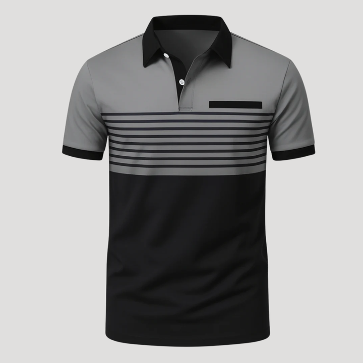 Men's Polo Shirt Striped Color Block Short Sleeve Casual Golf Tee