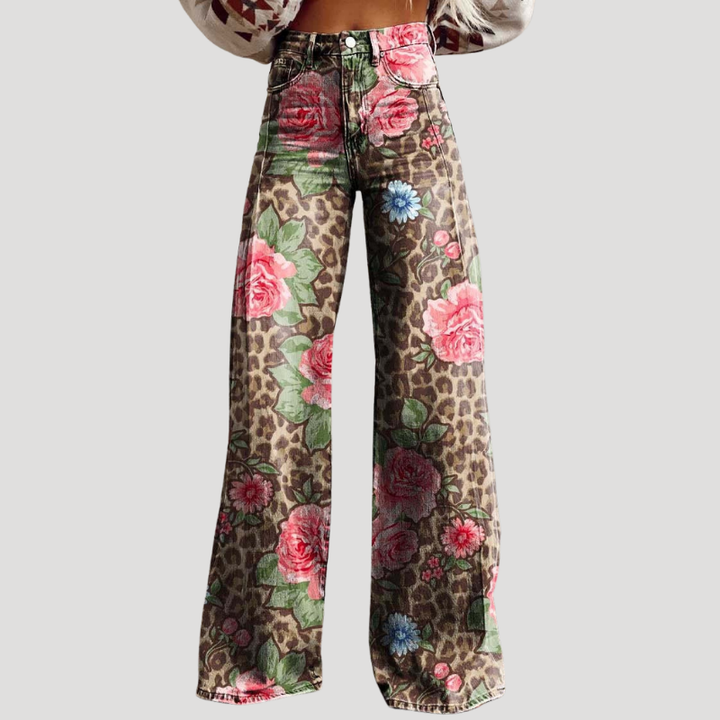 Women's Floral Wide Leg Palazzo Pants High Waisted Loose Fit