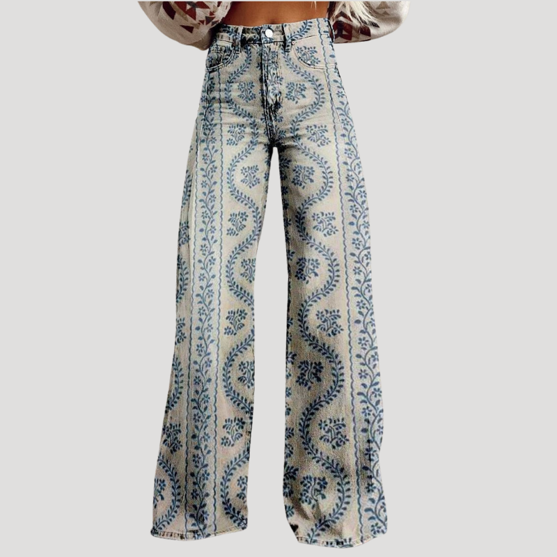 Women's Floral Wide Leg Palazzo Pants High Waisted Loose Fit